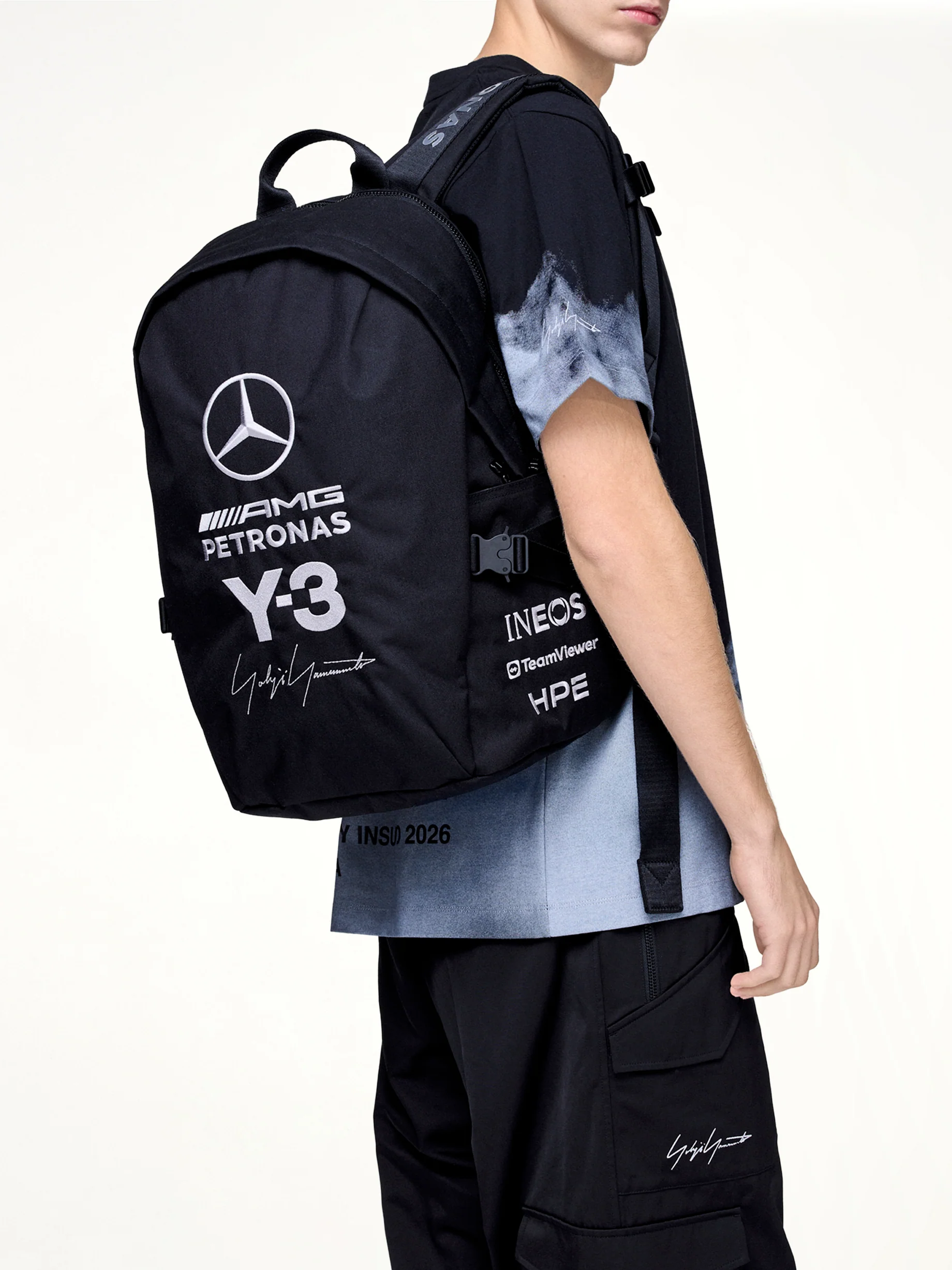 Y-3 x Mercedes Backpack in Black - Image 7