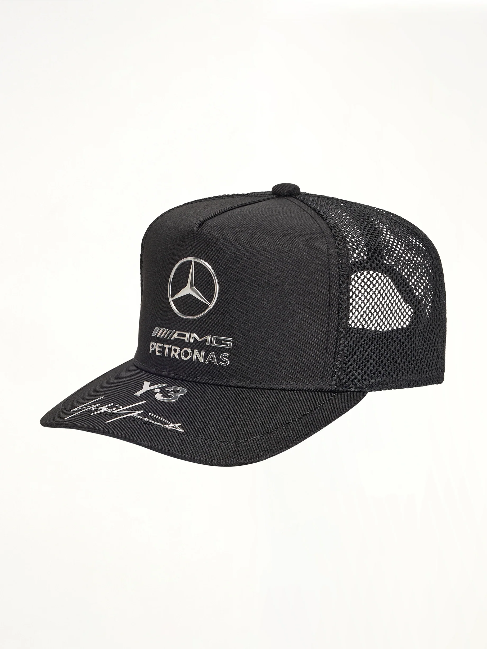 Y-3 X Mercedes Trucker Cap in Black