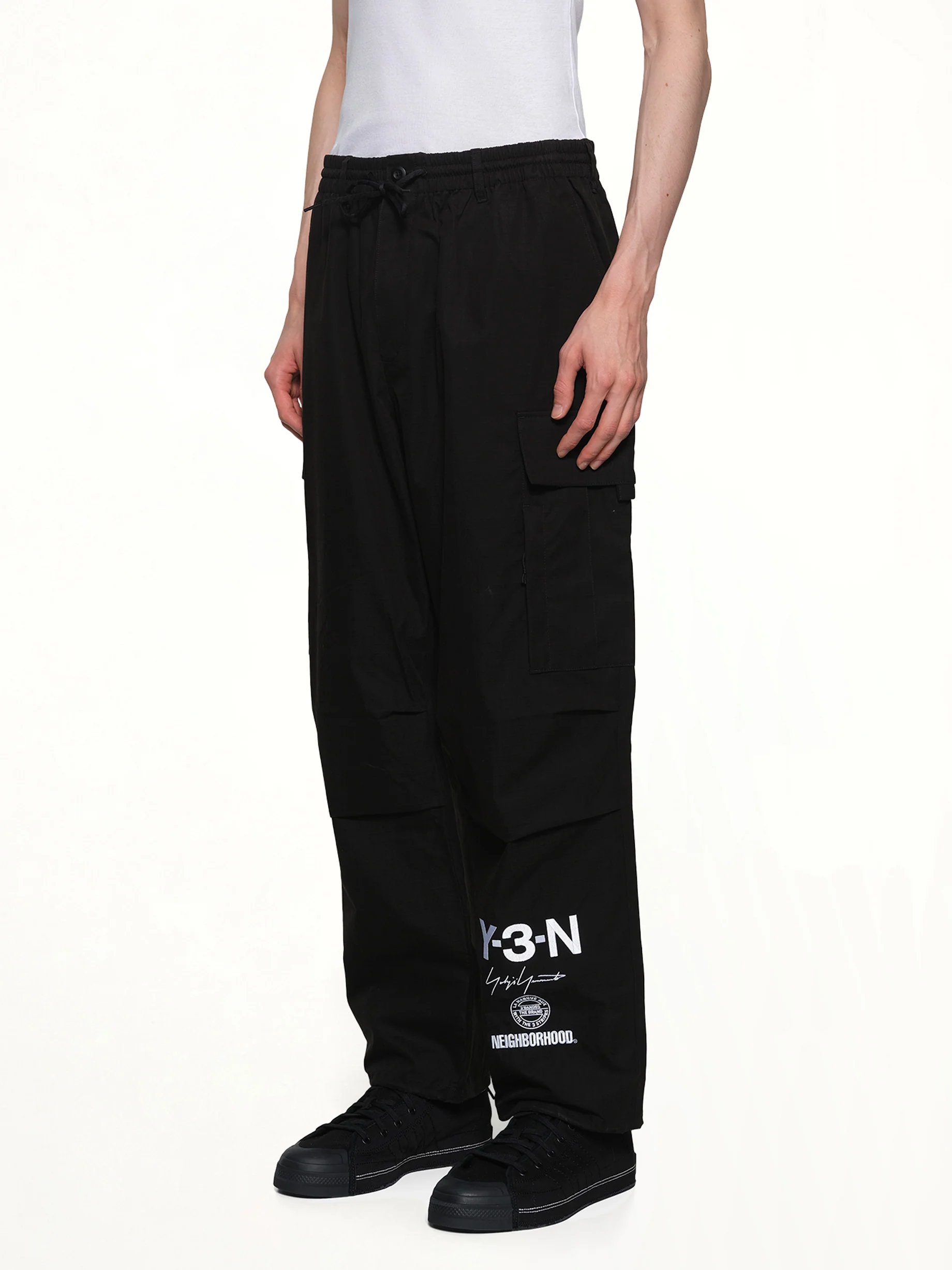 Y-3 X NBHD Cargo Pants in Black - Image 3