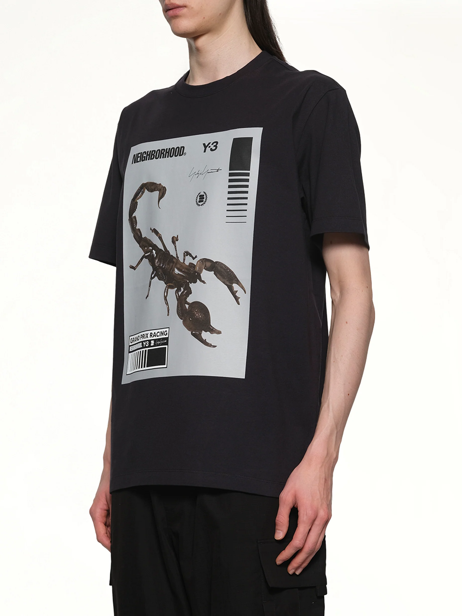Y-3 X NBHD Graphic T-Shirt in Black/Granite - Image 3