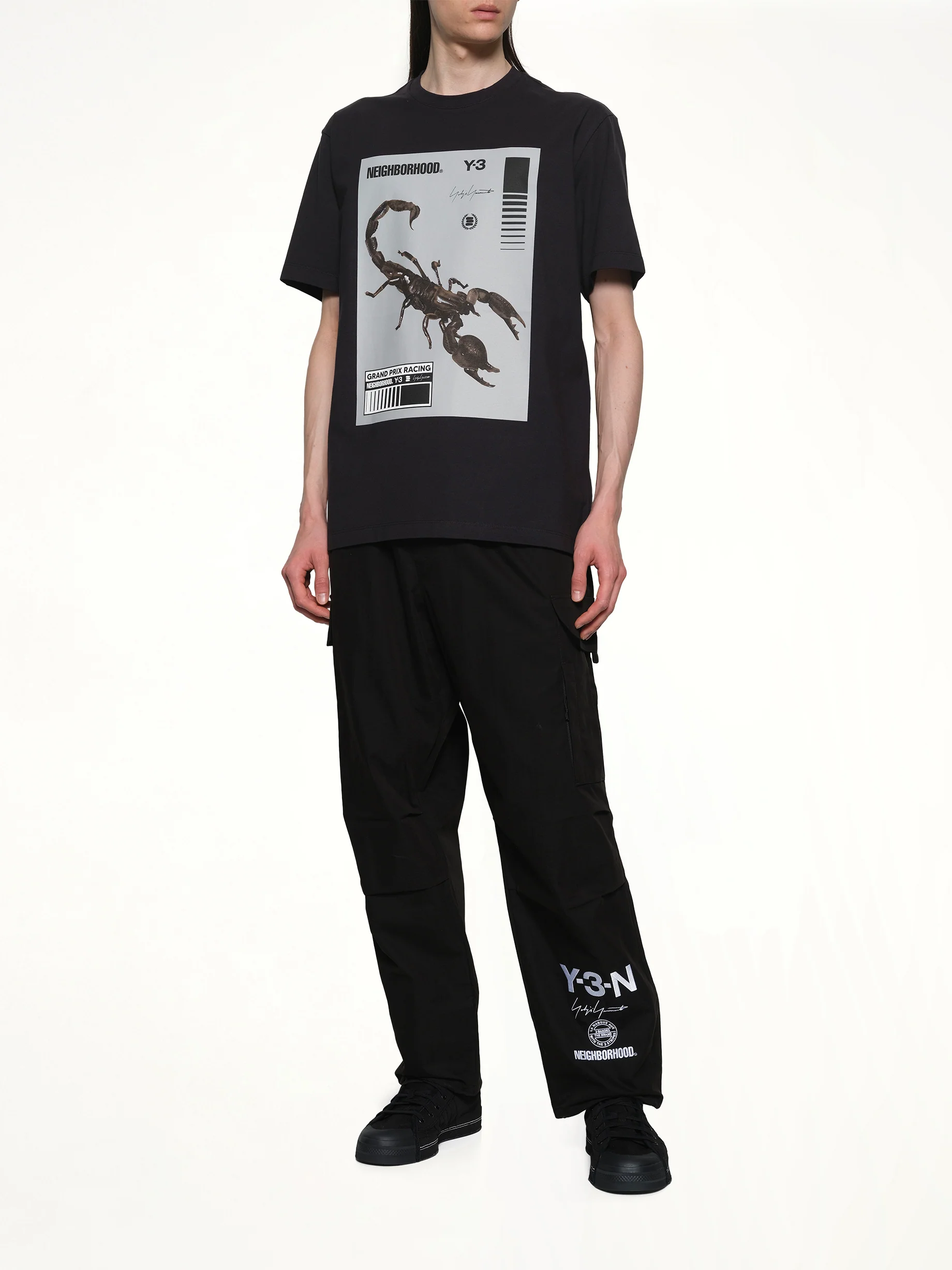 Y-3 X NBHD Graphic T-Shirt in Black/Granite - Image 4
