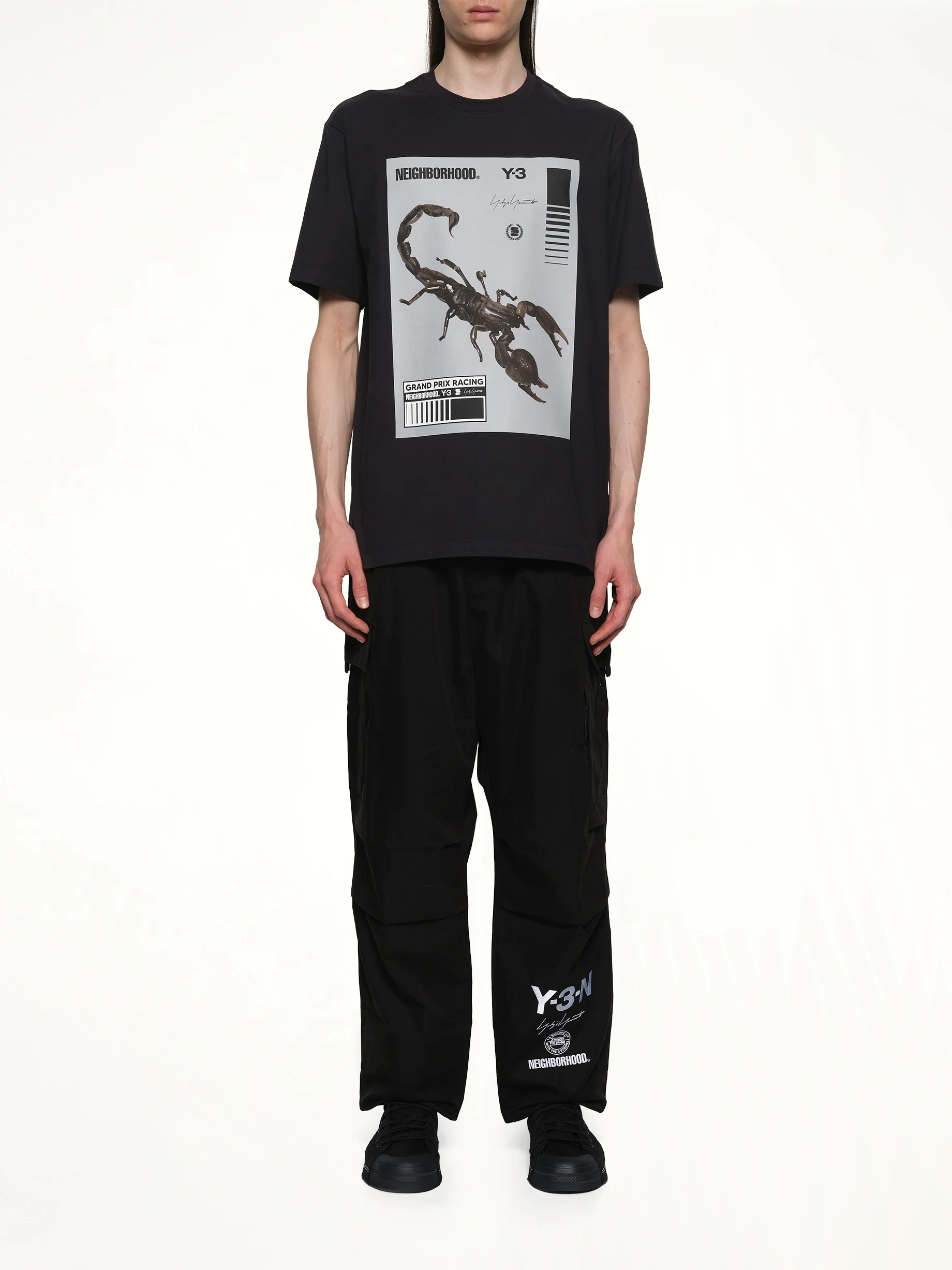Y-3 X NBHD Graphic T-Shirt in Black/Granite - Image 7