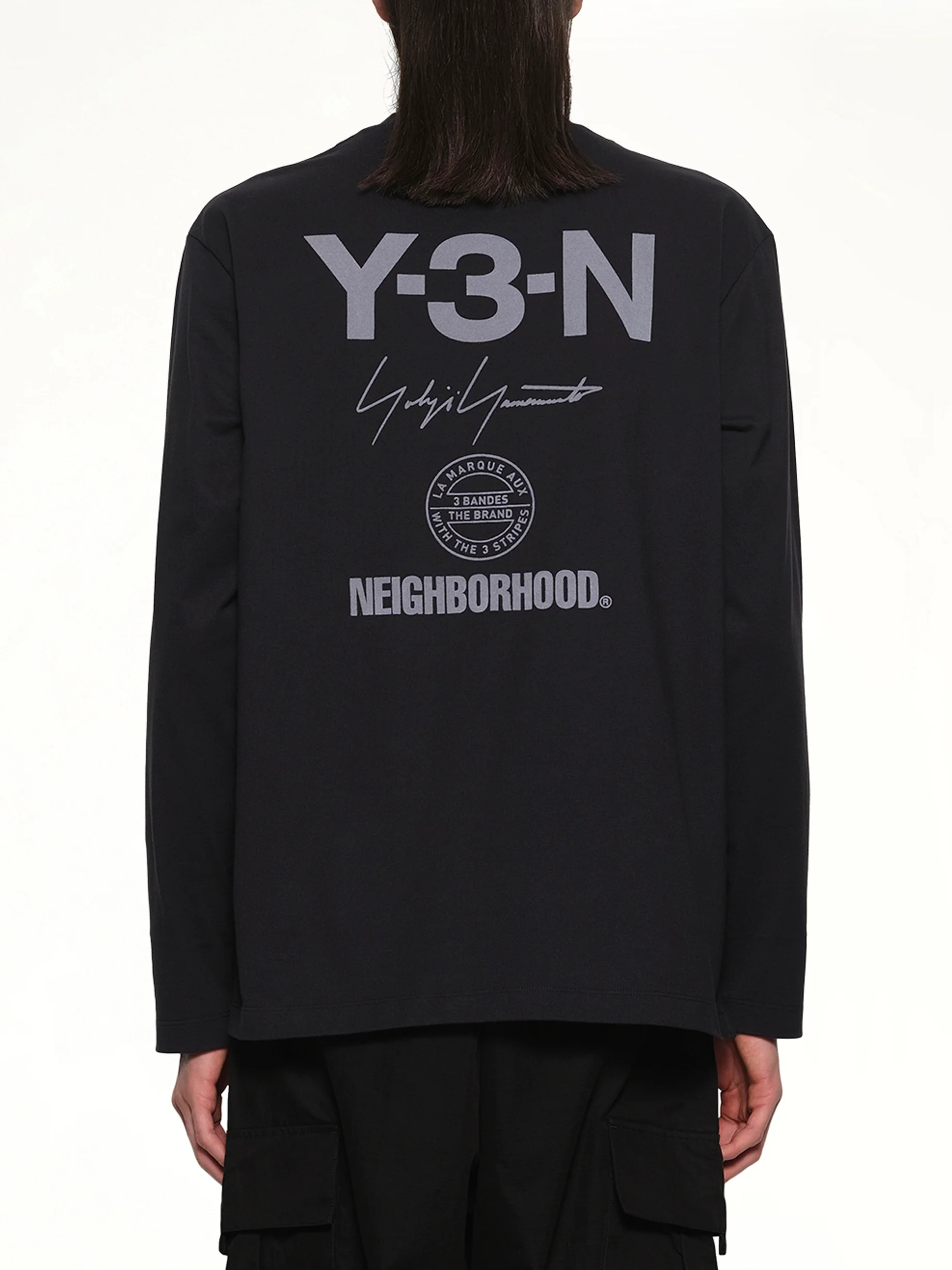 Y-3 X NBHD Logo Ls T-Shirt in Black - Image 5
