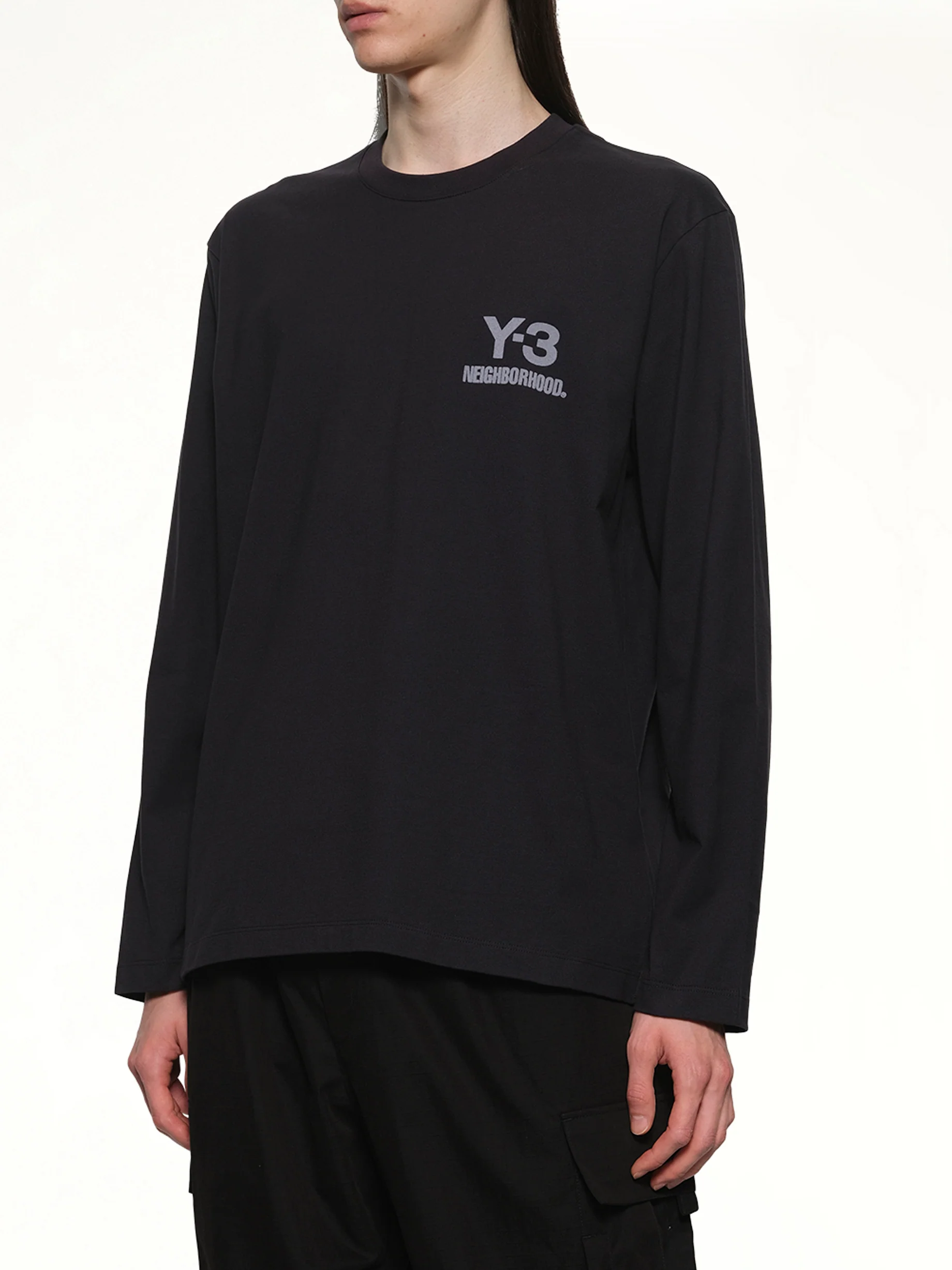 Y-3 X NBHD Logo Ls T-Shirt in Black - Image 6
