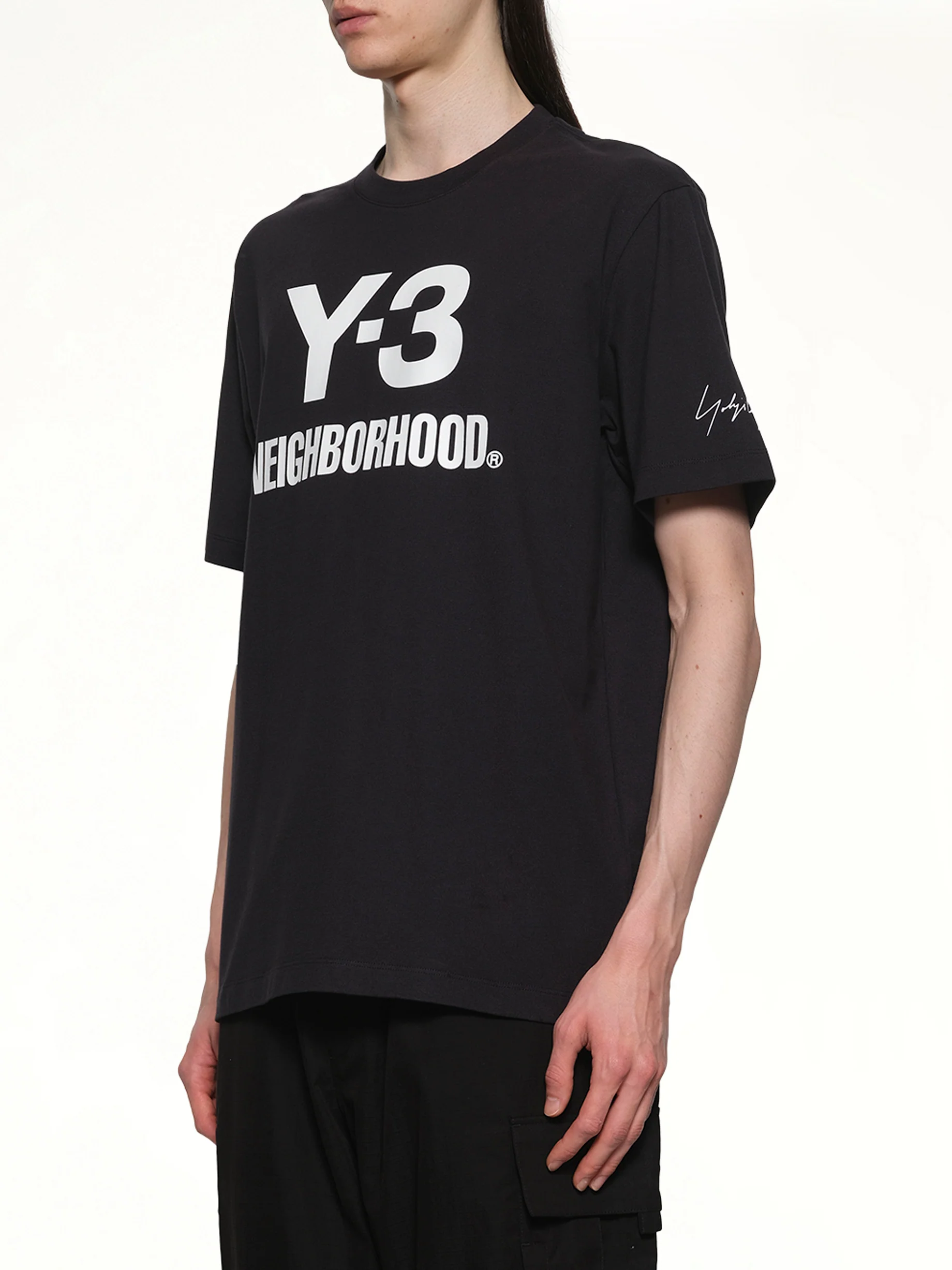 Y-3 X NBHD Logo T-Shirt in Black - Image 3
