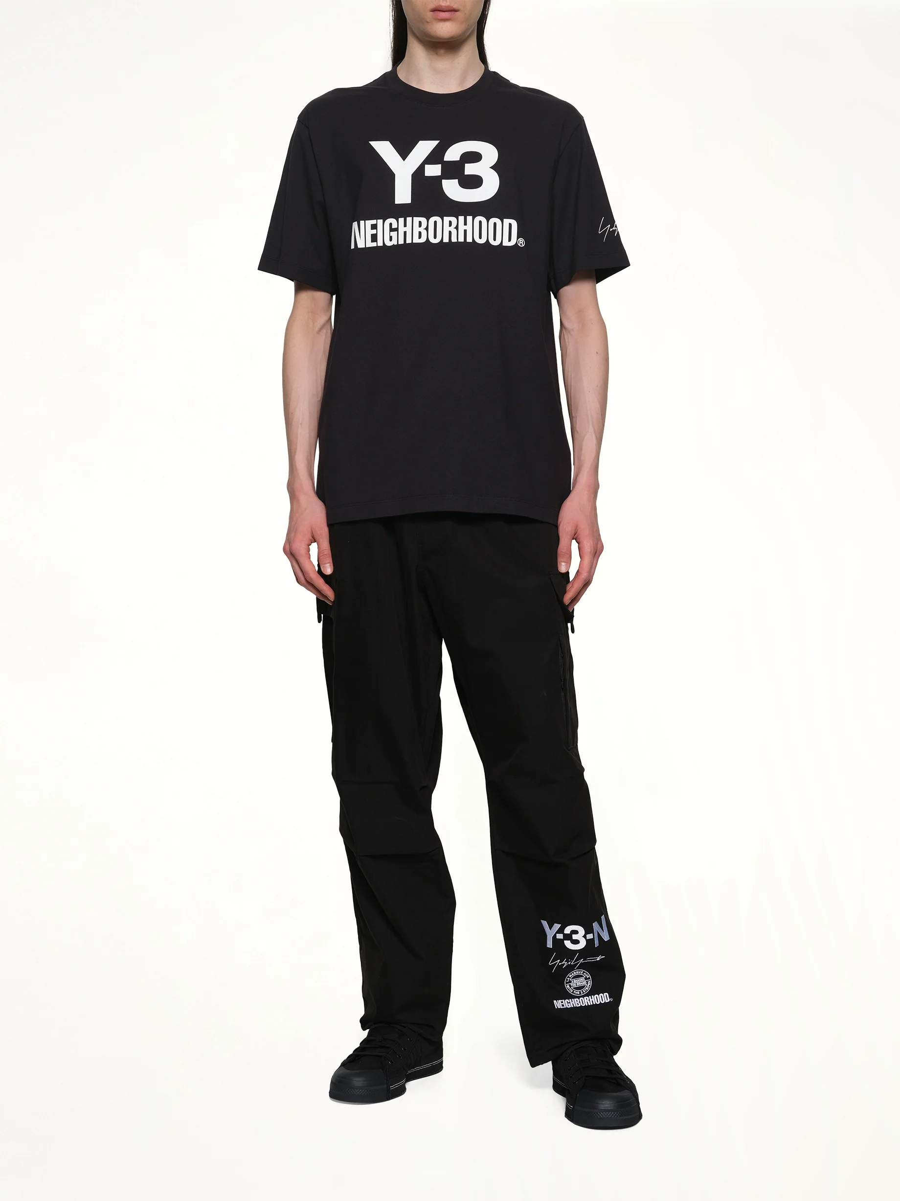 Y-3 X NBHD Logo T-Shirt in Black - Image 4