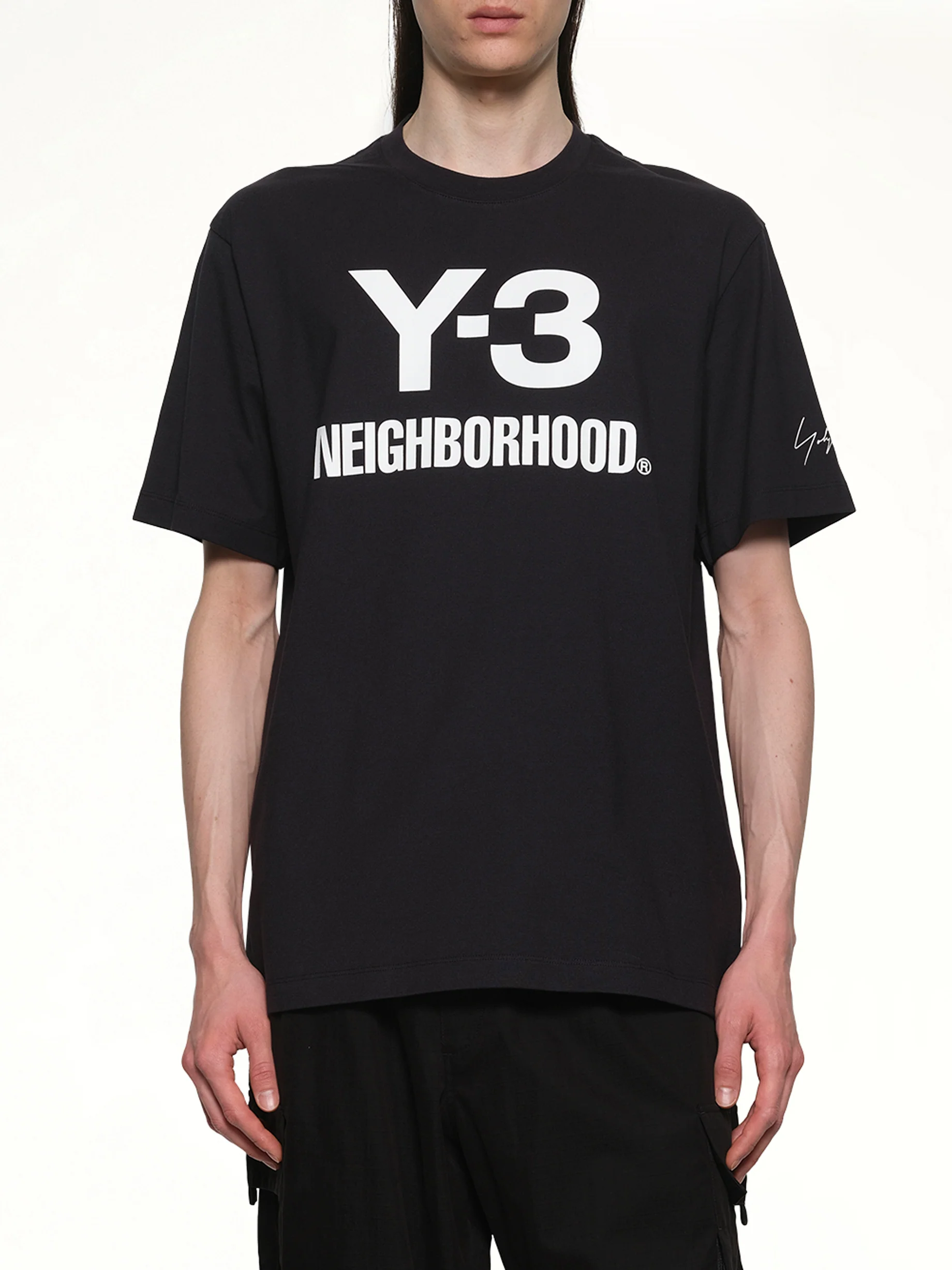 Y-3 X NBHD Logo T-Shirt in Black - Image 6