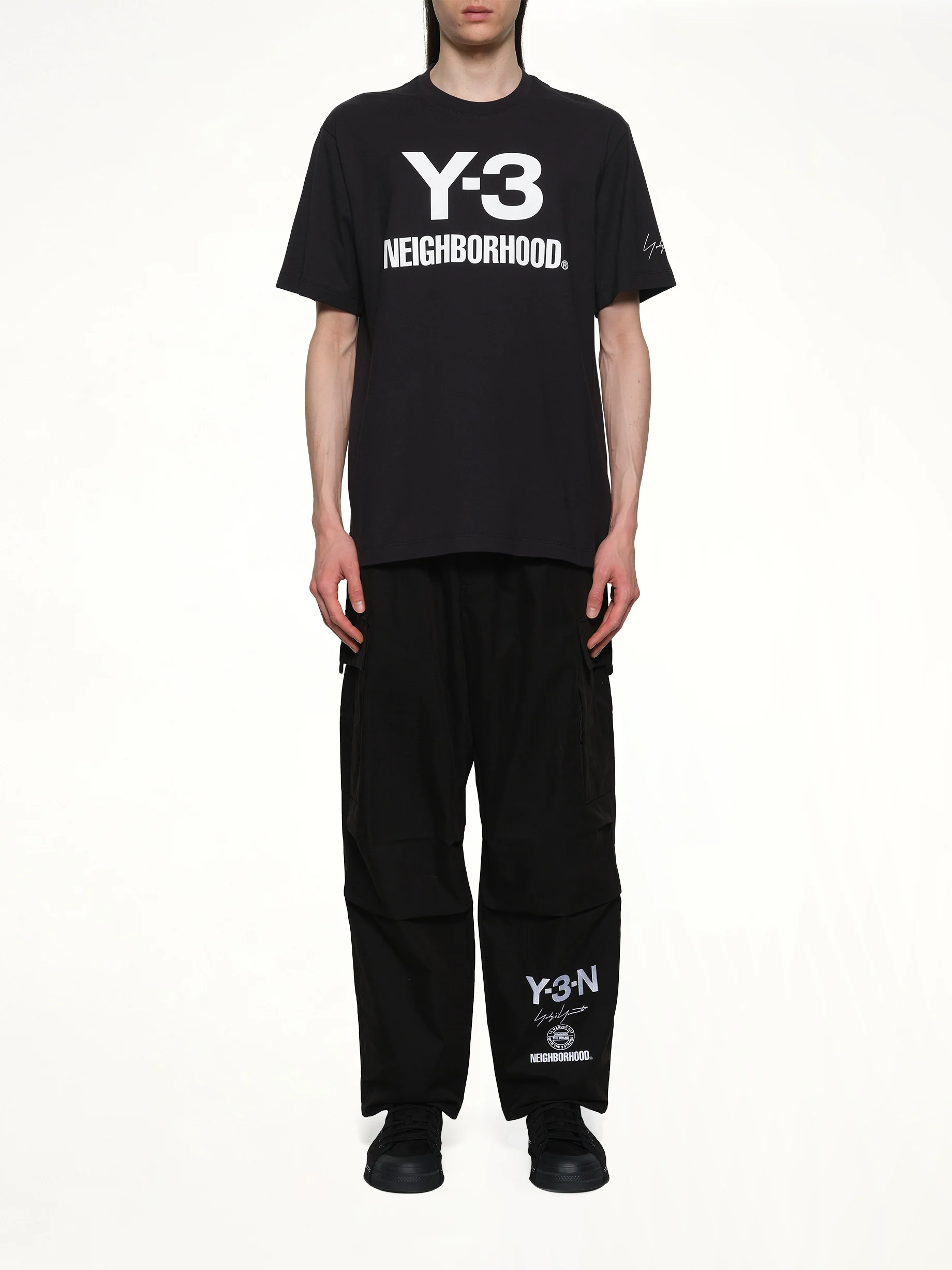 Y-3 X NBHD Logo T-Shirt in Black - Image 7