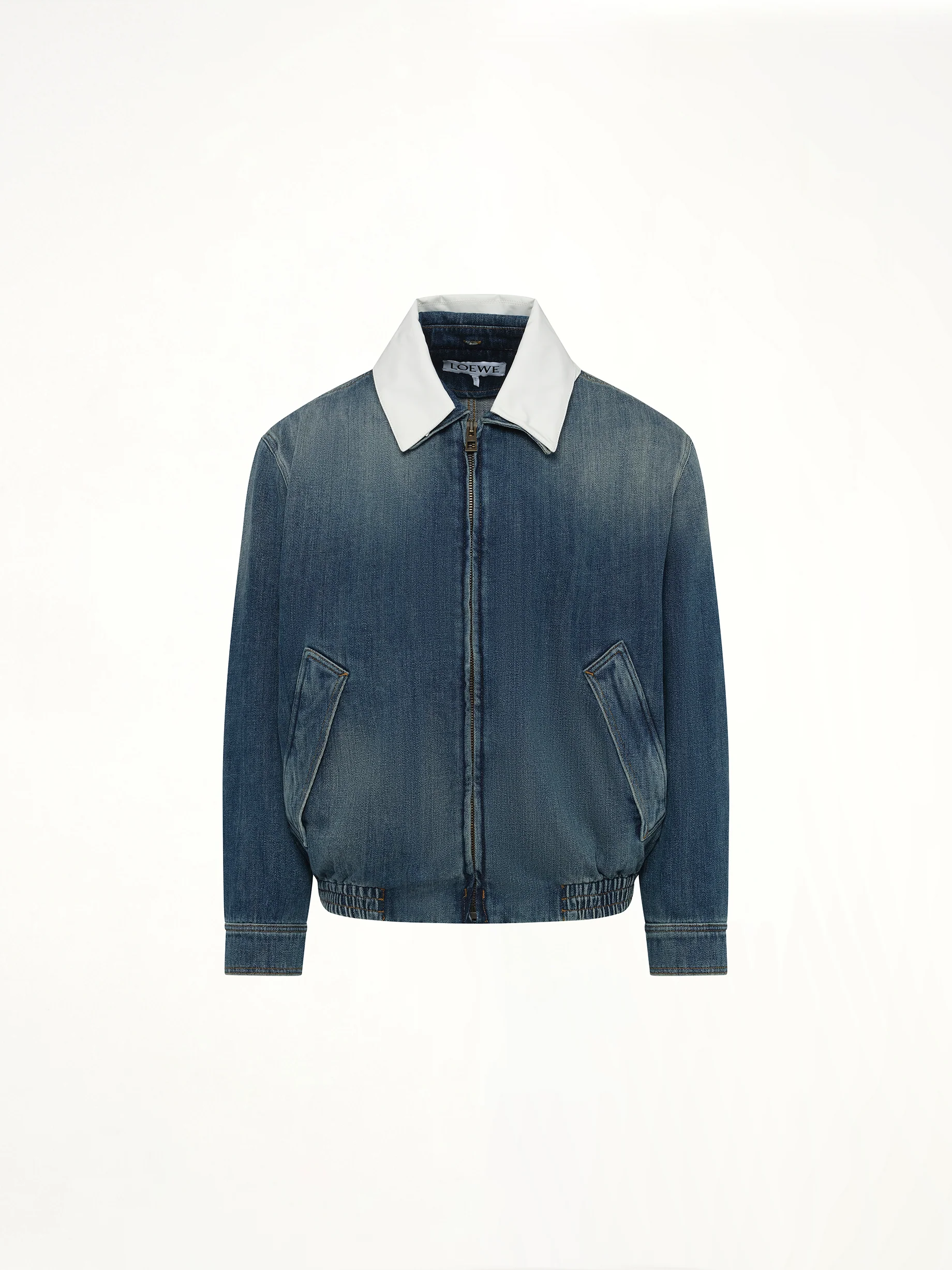 Zip-Up Denim Jacket in Blue - Image 2
