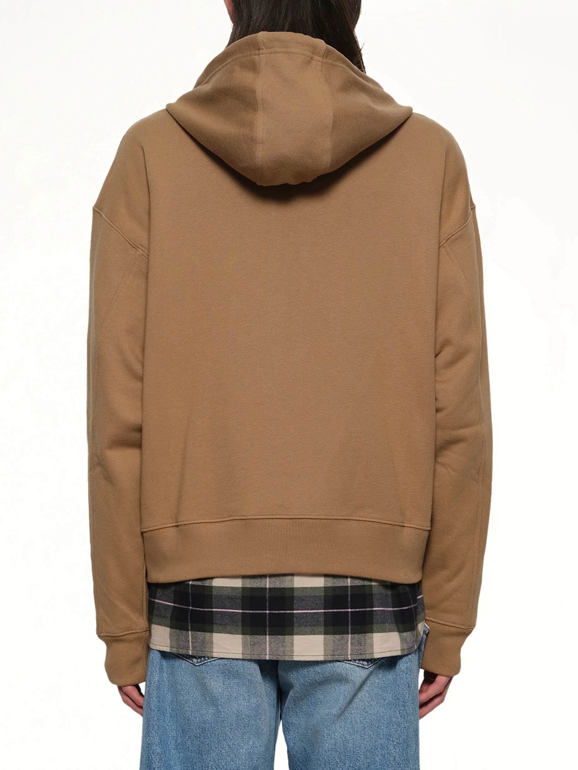 Zip-Up Hoodie in Beige/Blue - Image 5