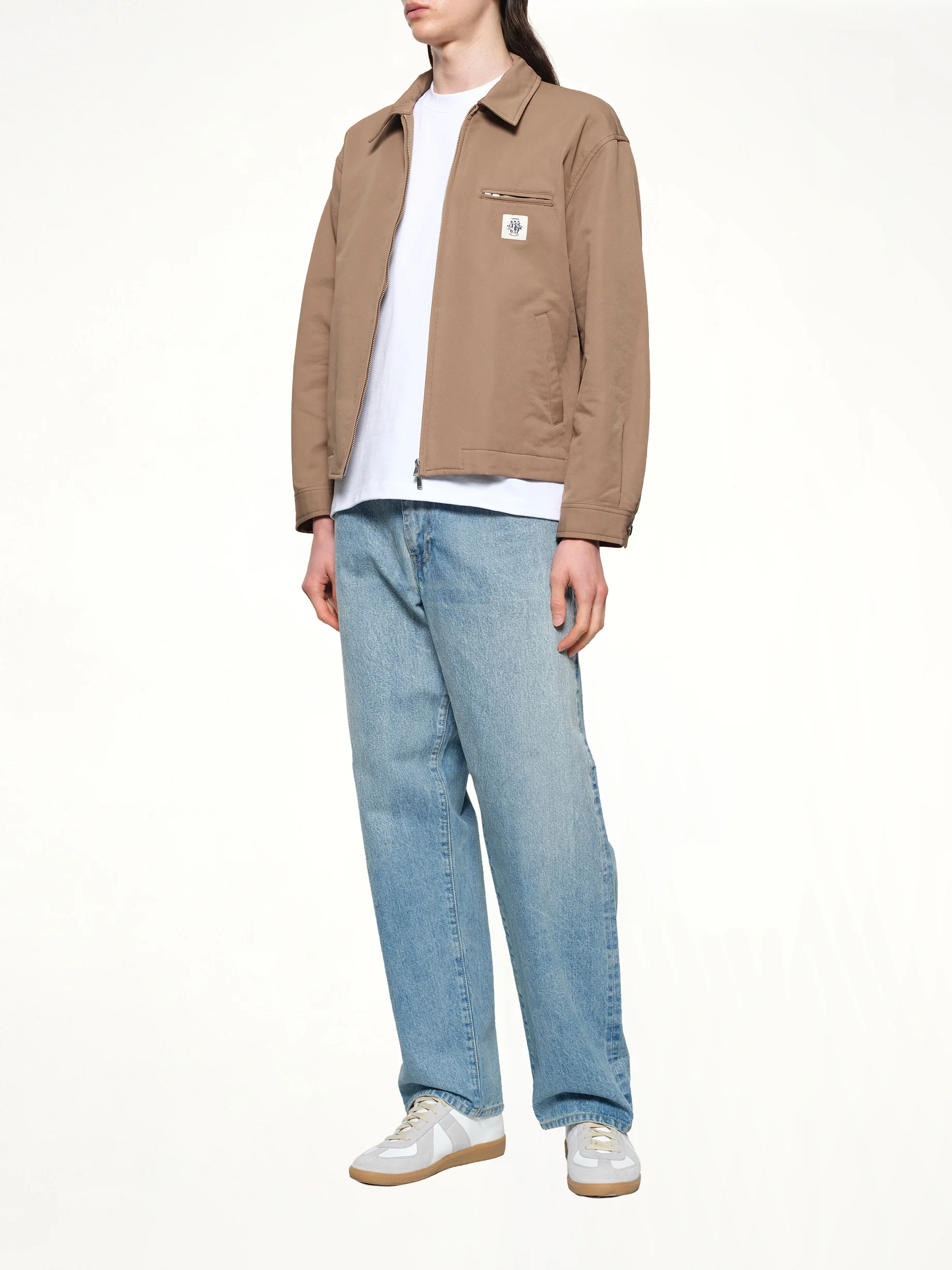 Zip Up Jacket in Khaki - Image 4