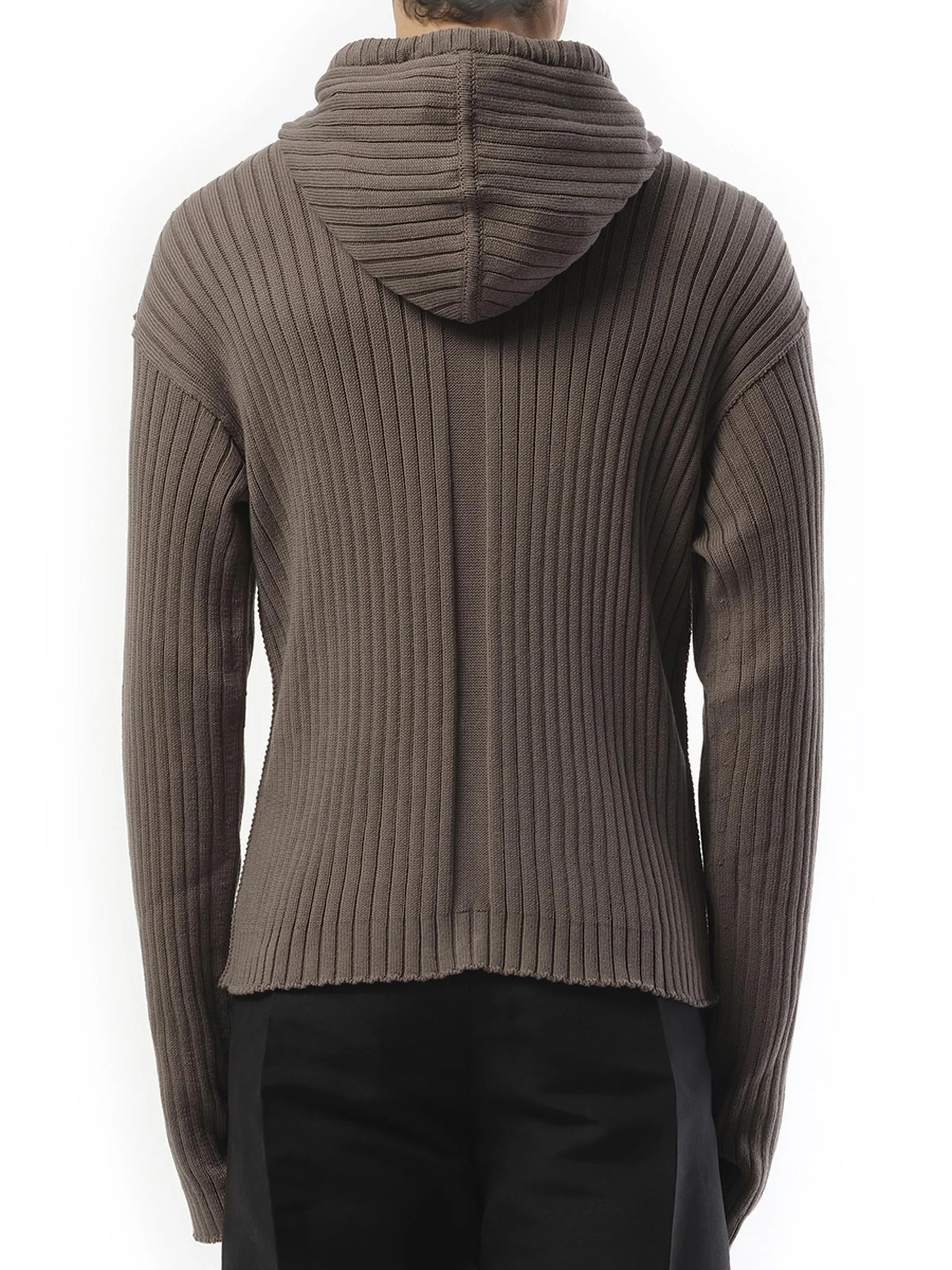 Zipped Knit Hoodie in Dust - Image 6